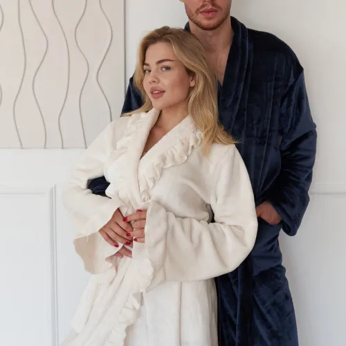 Халат чоловічий "Plush robe" blue - 4