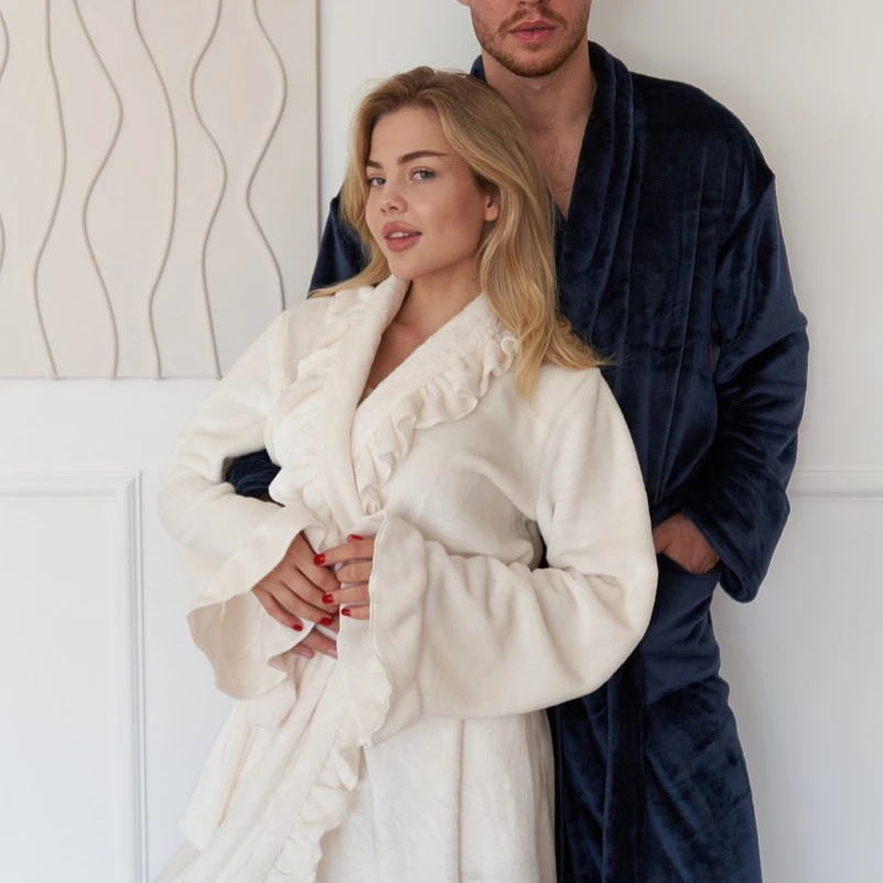 Халат чоловічий "Plush robe" blue - 3