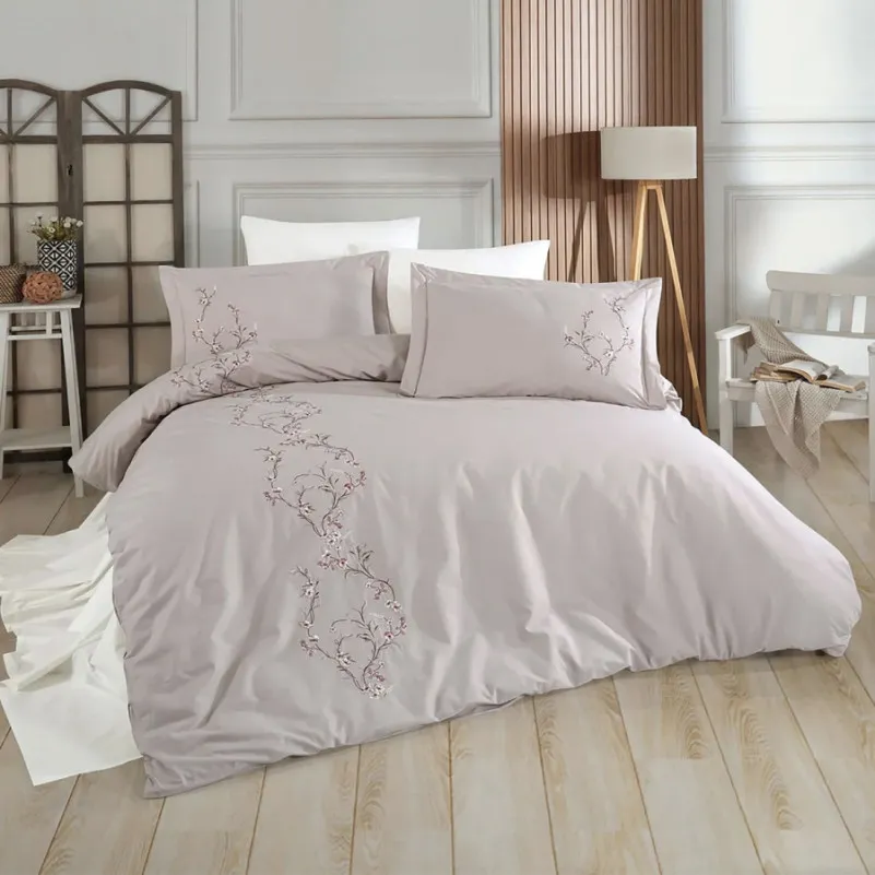 Комплект постільної білизни С №103 Poplin blossom beige - 1