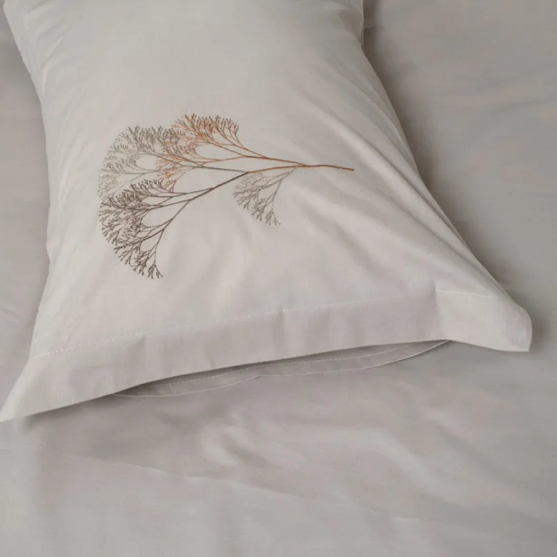 Комплект постільної білизни С №104 Poplin twig design beige - 6