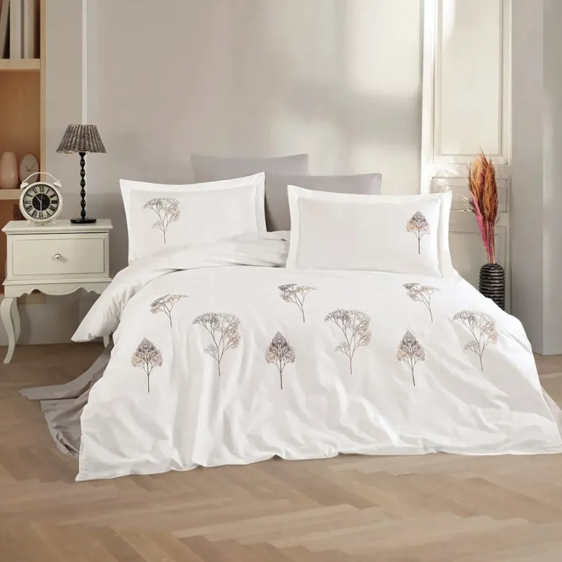 Комплект постільної білизни С №105 Poplin twig design creamy - 1