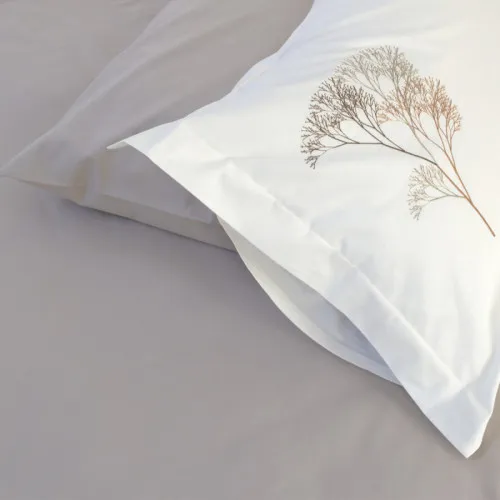 Комплект постільної білизни С №105 Poplin twig design creamy