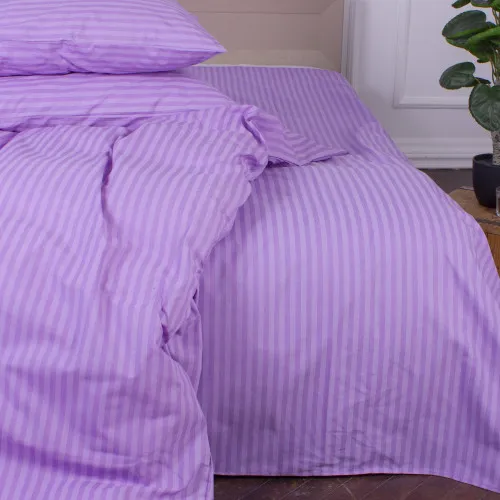 Простирадло Ranforce Elite 17-0618 Stripe Purple на резинці висота 25 см (дитячі 10 см) - 2