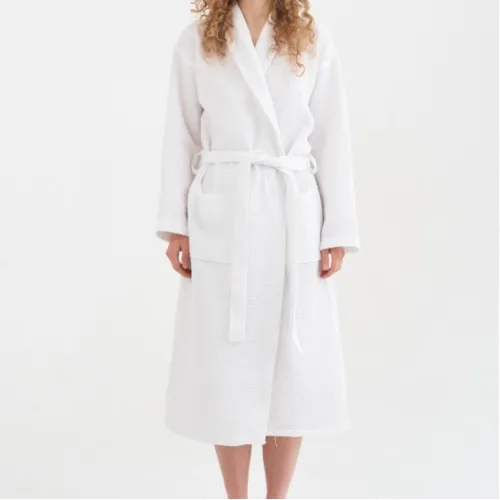 Халат С "Relax Waffle Robe" white - 4