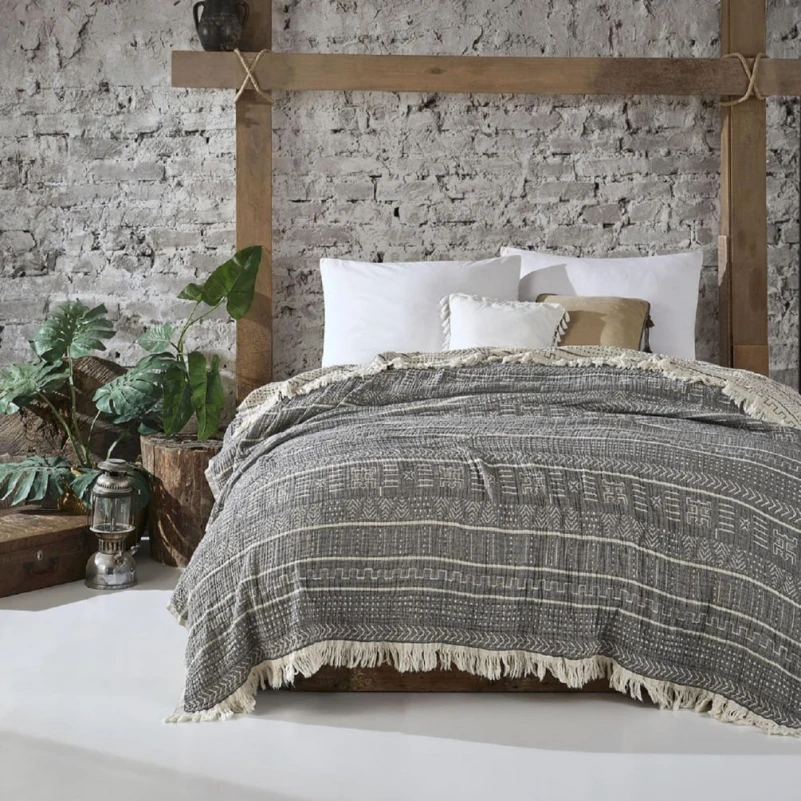 Покрывало С "Saheser Etno siyah" Муслин