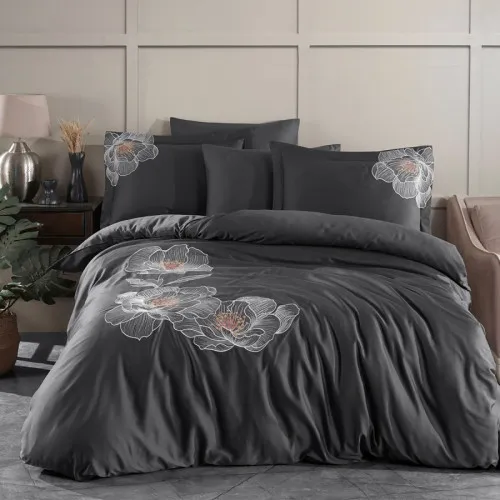 Комплект постільної білизни С Satin Elit "Bliss antrasit" - 2