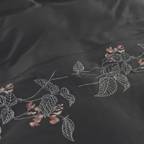 Комплект постільної білизни С Satin Elit "Blossom antrasit" - 3