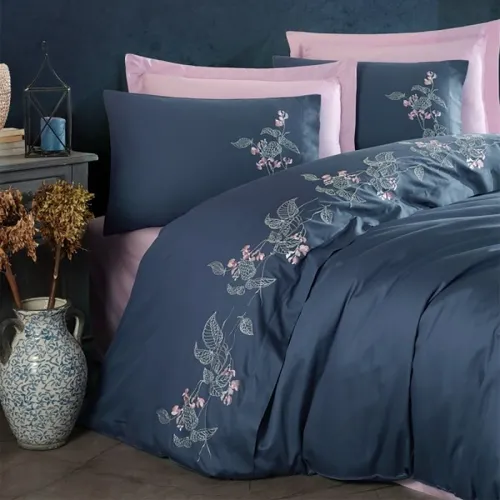 Комплект постельного белья С Satin Elit "Blossom blue" - 3