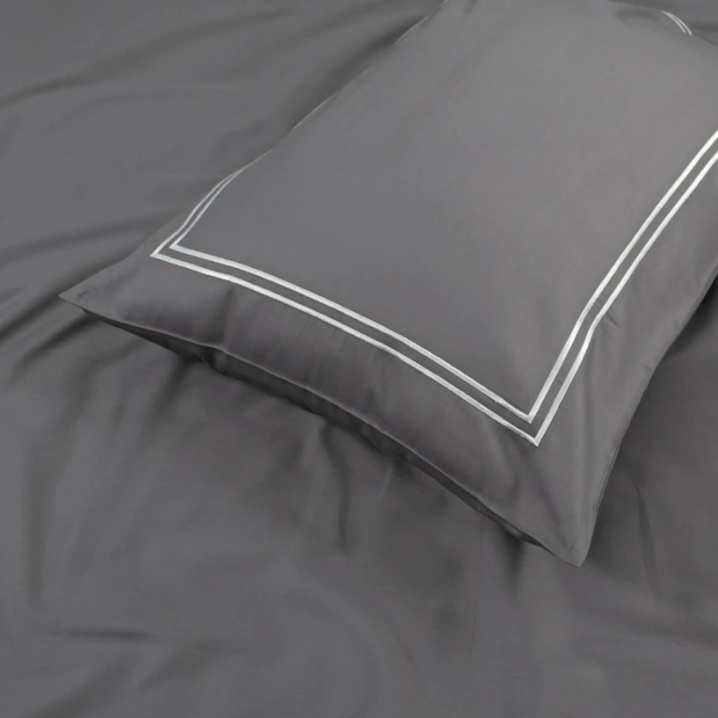 Комплект постільної білизни С Satin Elit "Calmness gray" - 5