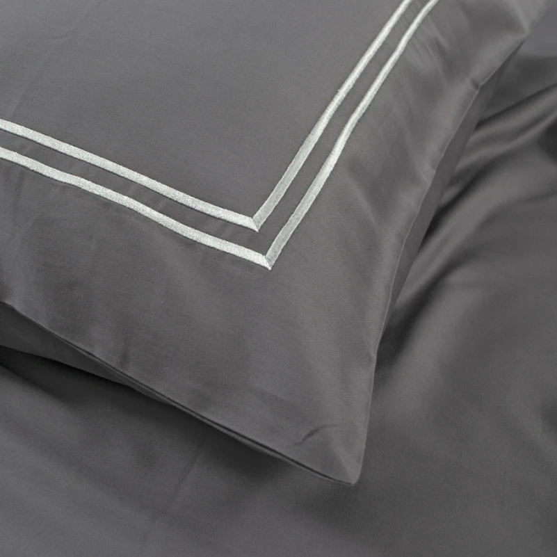 Комплект постільної білизни С Satin Elit "Calmness gray" - 6