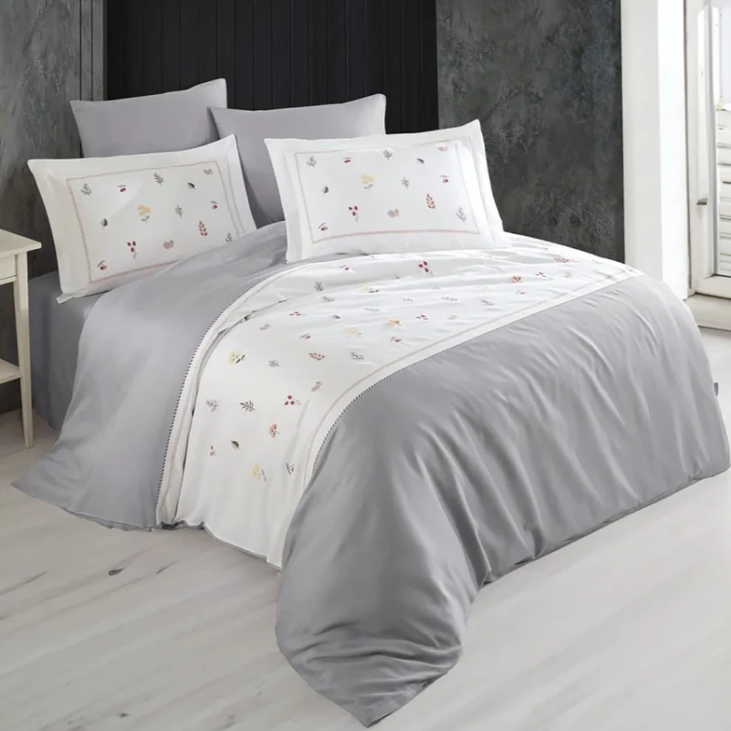 Комплект постільної білизни С Satin Elit "Delight gray" - 1