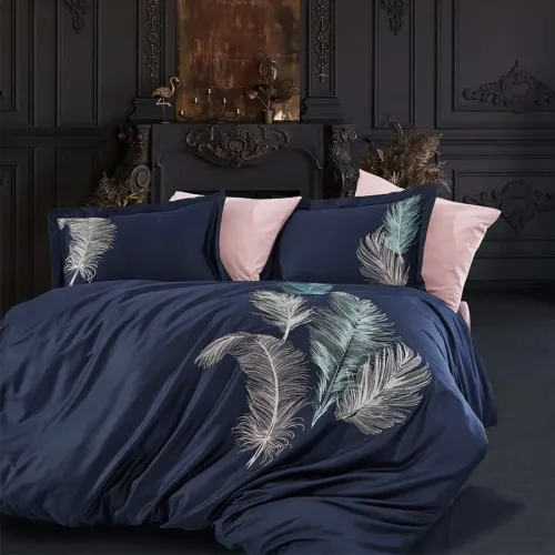 Комплект постільної білизни С Satin Elit "Feather blue" - 2