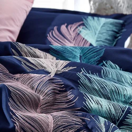 Комплект постільної білизни С Satin Elit "Feather blue" - 3