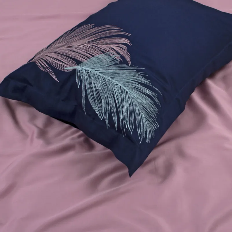 Комплект постільної білизни С Satin Elit "Feather blue" - 5