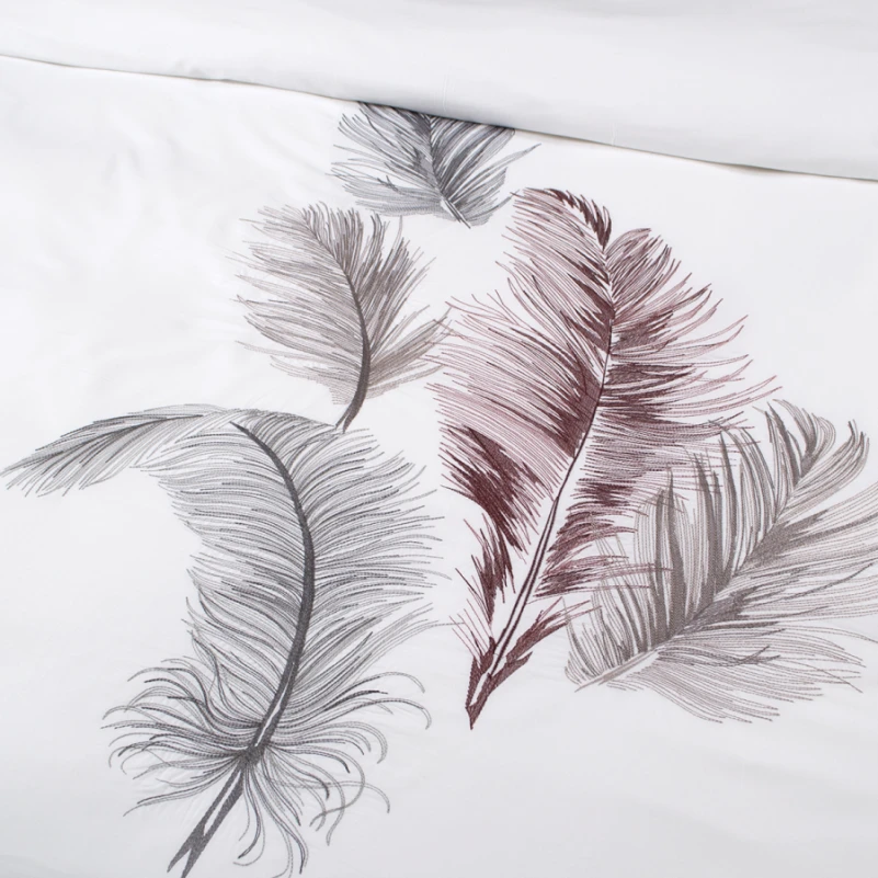 Комплект постельного белья С Satin Elit "Feather white" - 2