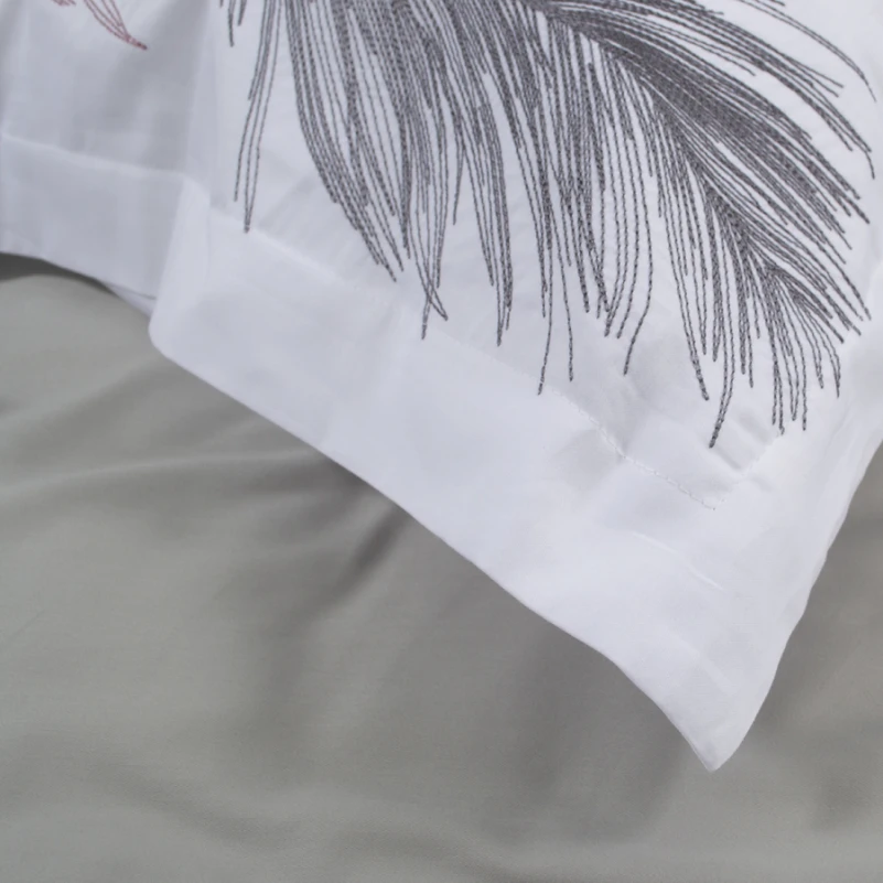 Комплект постельного белья С Satin Elit "Feather white" - 3