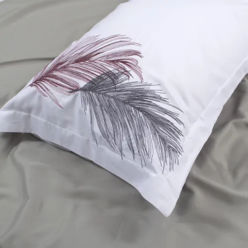 Комплект постільної білизни С Satin Elit "Feather white" - 5