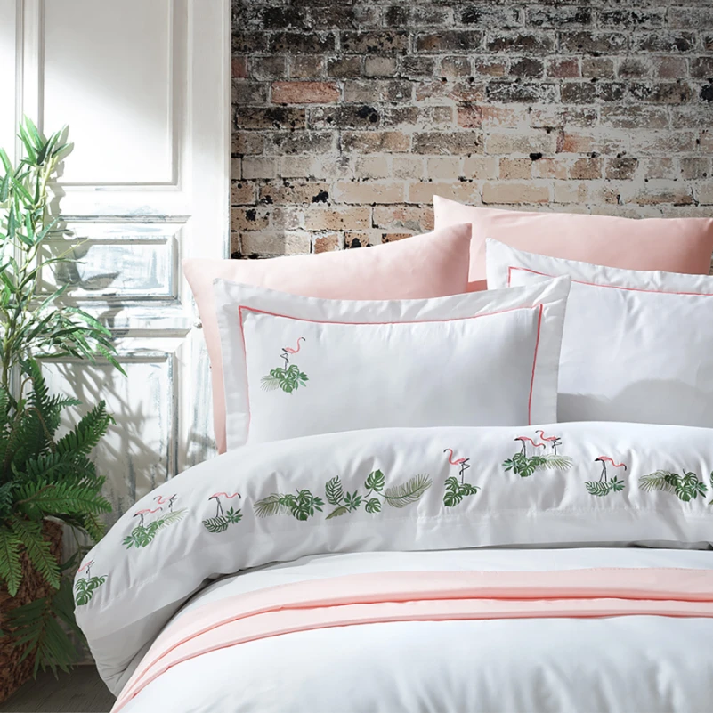Комплект постільної білизни С Satin Elit "Flamingoes" - 1