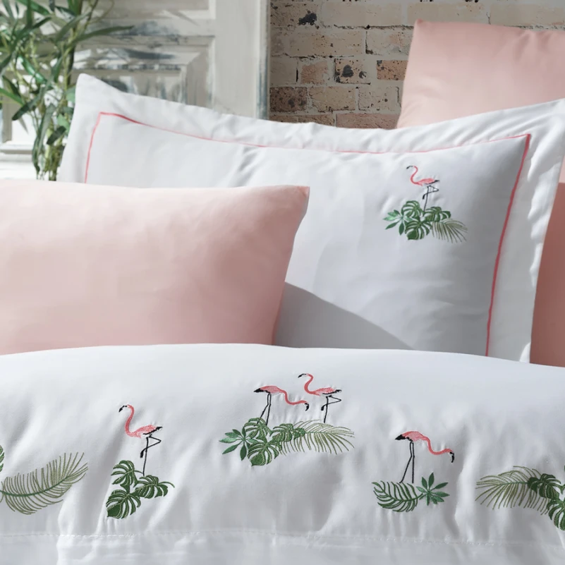 Комплект постільної білизни С Satin Elit "Flamingoes" - 2