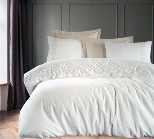 Комплект постільної білизни С Satin Elit "Graceful beige" - 2