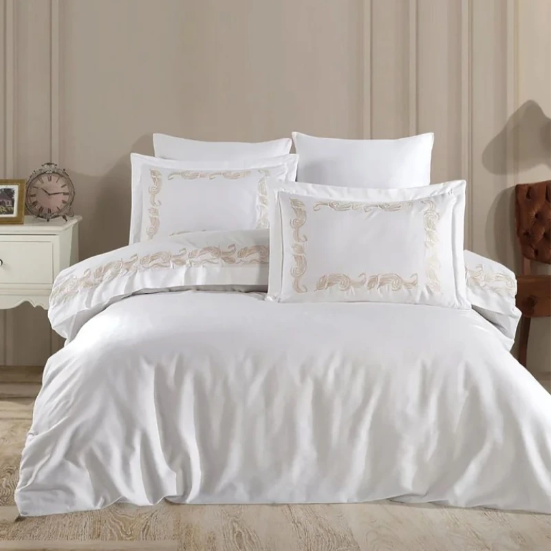 Комплект постільної білизни С Satin Elit "Gratitude beige" - 1