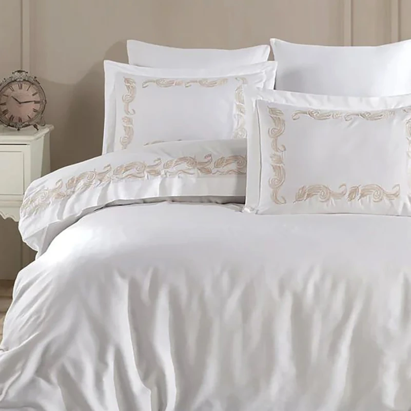 Комплект постільної білизни С Satin Elit "Gratitude beige" - 2