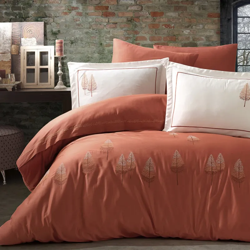 Комплект постільної білизни С Satin Elit "Ondine brick" - 1