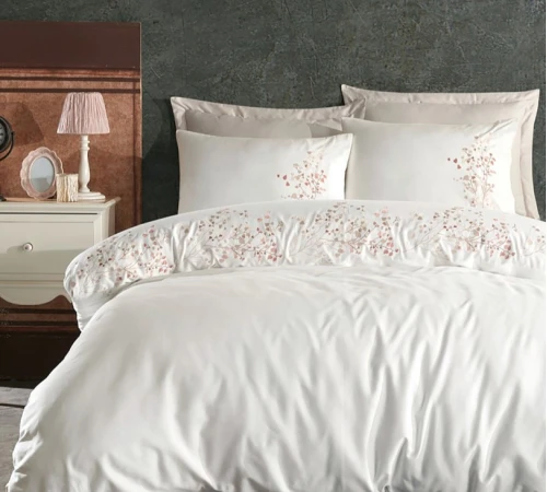 Комплект постільної білизни С Satin Elit "Petals creamy" - 2