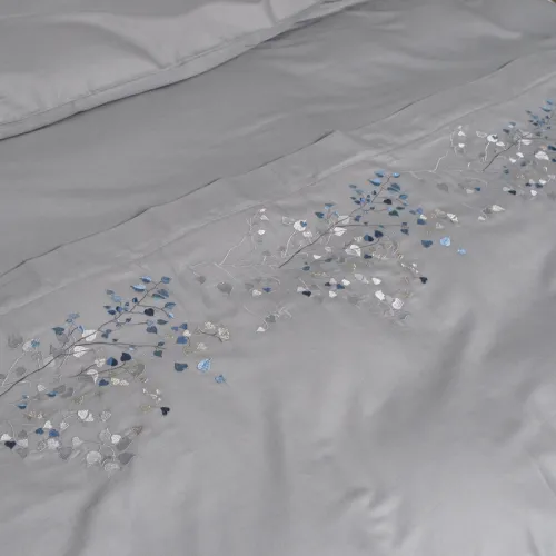Комплект постільної білизни С Satin Elit "Petals gray" - 5