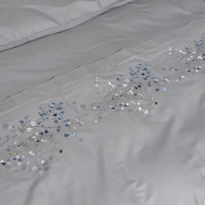 Комплект постільної білизни С Satin Elit "Petals gray" - 4