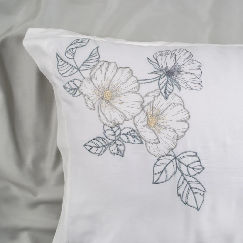 Комплект постільної білизни С Satin Elit "Romantic gray" - 4