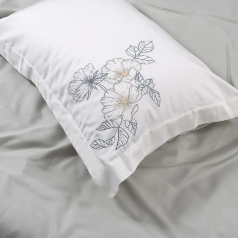 Комплект постільної білизни С Satin Elit "Romantic gray" - 5