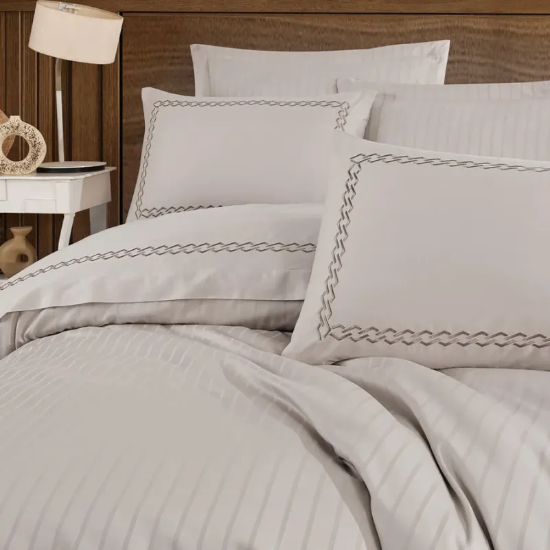 Комплект постільної білизни С Satin Elit "Serenity beige" - 2