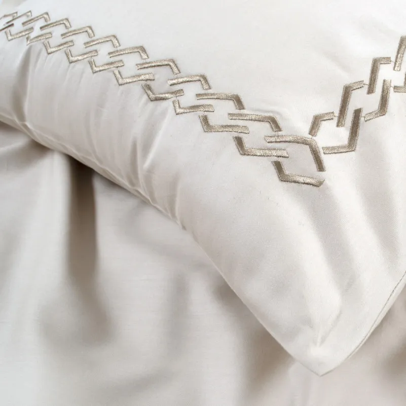 Комплект постільної білизни С Satin Elit "Serenity beige" - 6