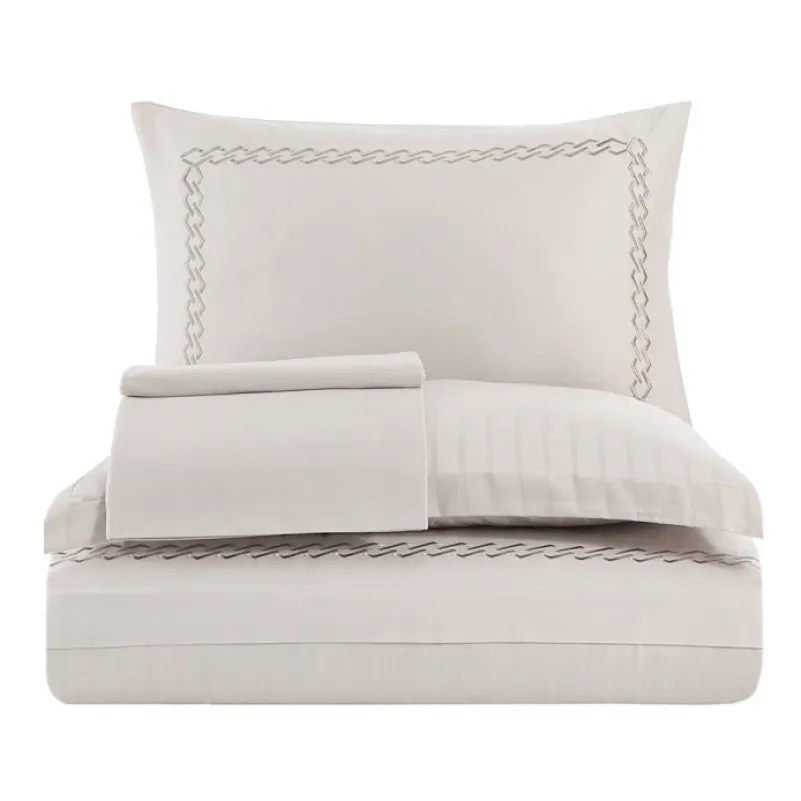 Комплект постільної білизни С Satin Elit "Serenity beige" - 8