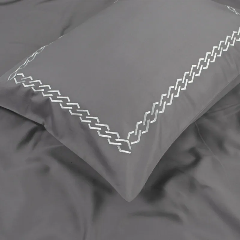 Комплект постільної білизни С Satin Elit "Serenity gray" - 6