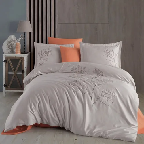 Комплект постільної білизни С Satin Elit "Stems beige" - 2