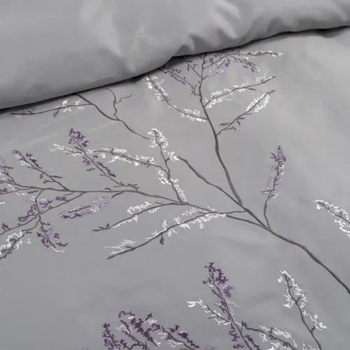 Комплект постільної білизни С Satin Elit "Stems gray" - 5