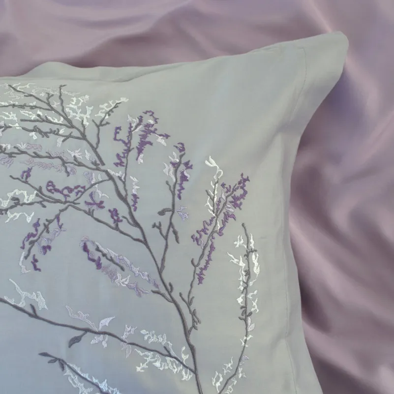 Комплект постільної білизни С Satin Elit "Stems gray" - 5