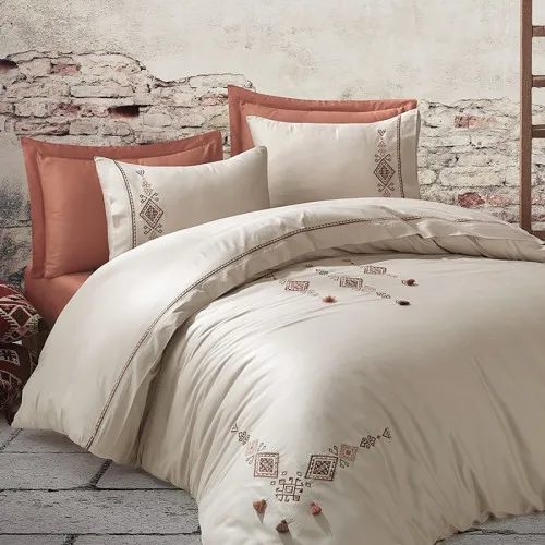 Комплект постільної білизни С Satin Elit "Tilbe beige" - 2