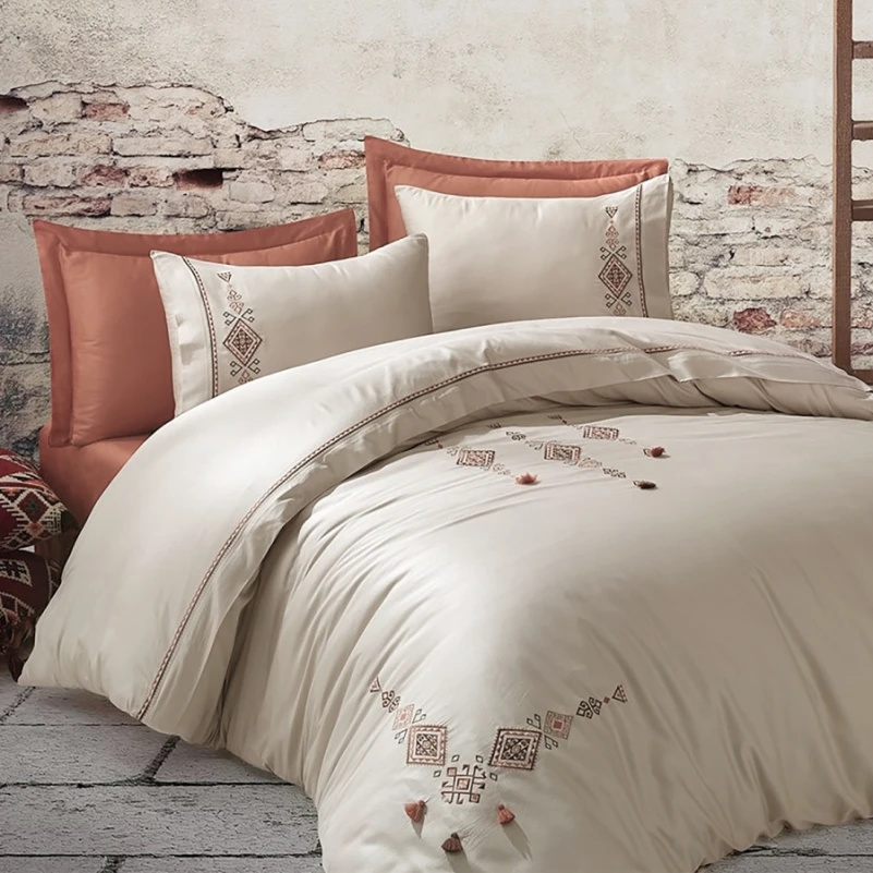 Комплект постельного белья С Satin Elit "Tilbe beige" - 1