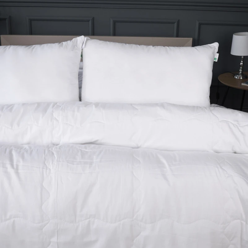 Летний постельный комплект №2964 Line Satin Light Pro 10-001 Snow White "Modal" (одеяло + 2 наволочки) - 1