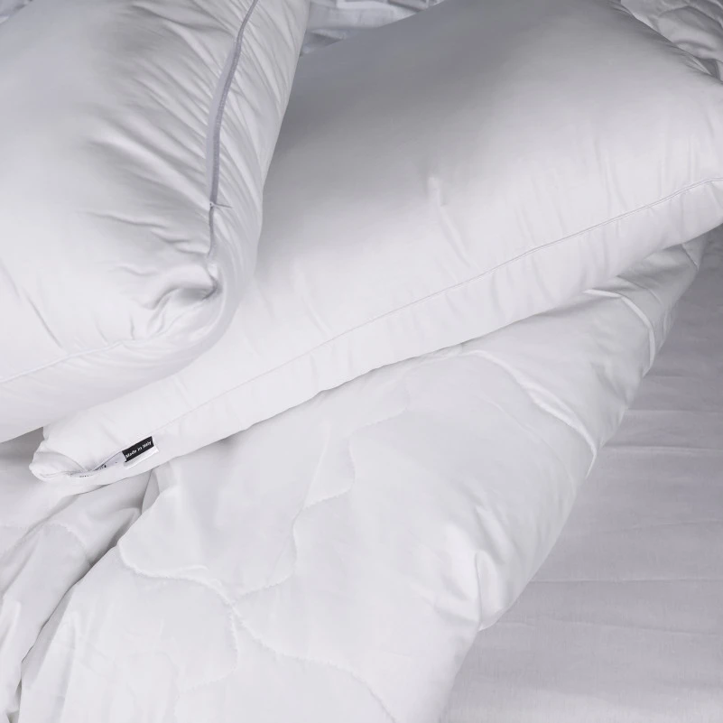 Летний постельный комплект №2964 Line Satin Light Pro 10-001 Snow White "Modal" (одеяло + 2 наволочки) - 5