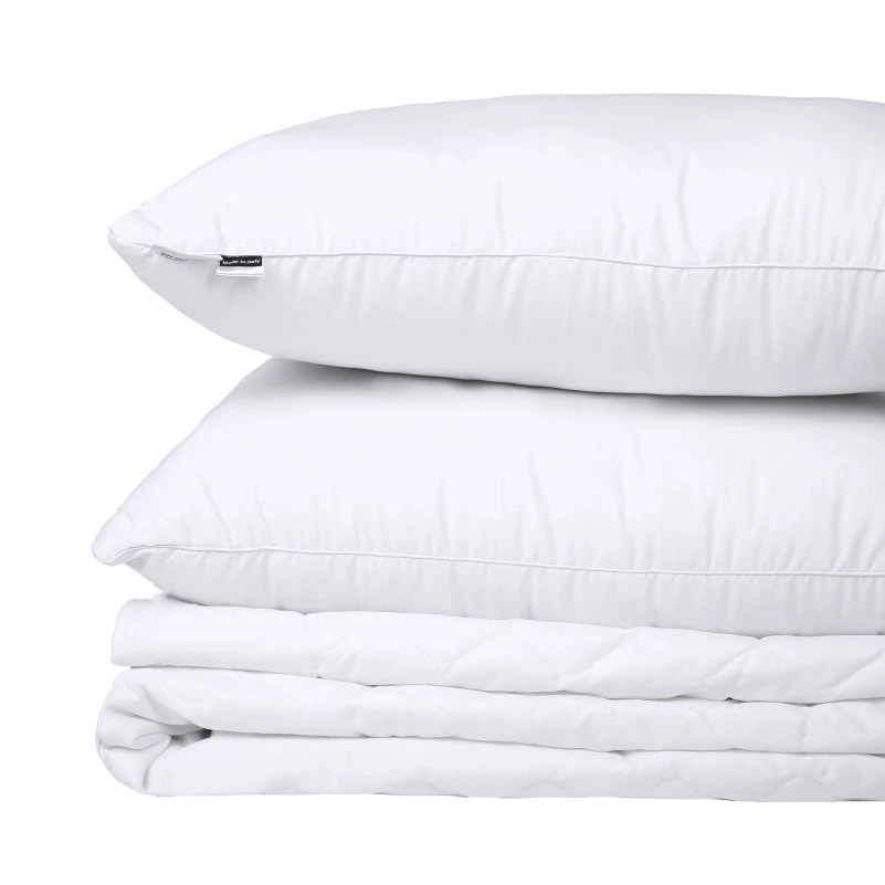 Летний постельный комплект №2964 Line Satin Light Pro 10-001 Snow White "Modal" (одеяло + 2 наволочки) - 8