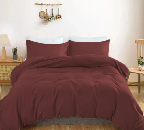 Комплект постільної білизни Satin Light Pro 10-021 Brick red