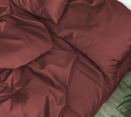 Простынь на резинке Satin Light Pro 10-021 Brick red  - высота 25 см (детские 10 см)