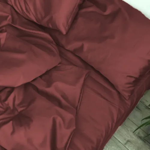 Простынь на резинке Satin Light Pro 10-021 Brick red  - высота 25 см (детские 10 см)