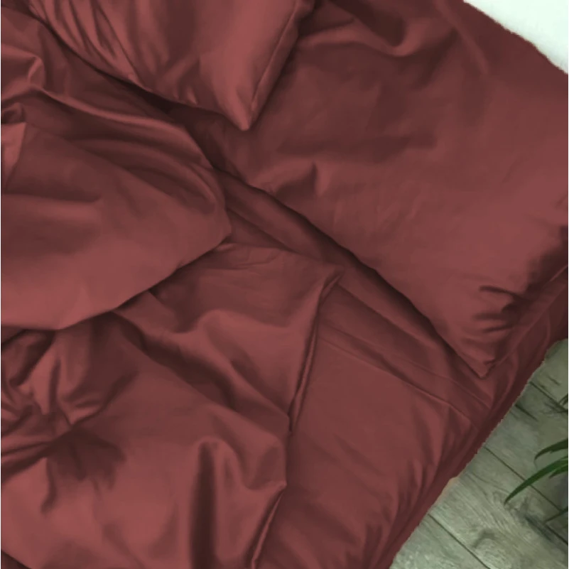 Комплект постільної білизни Satin Light Pro 10-021 Brick red - 2
