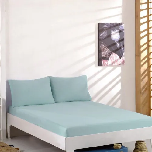 Трикотажный набор К Set of Premium Line "Light Mint" (простынь на резинке - высота 25 см + наволочка 1 шт. 50*70) - 2