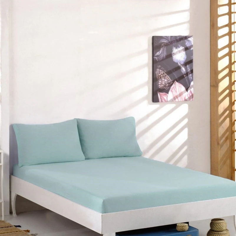 Трикотажный набор К Set of Premium Line "Light Mint" (простынь на резинке - высота 25 см + наволочка 1 шт. 50*70) - 1